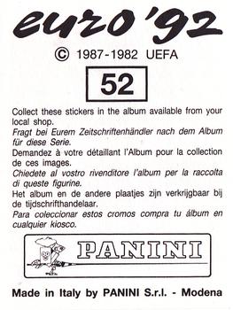 1992 Panini Euro '92 Stickers #52 Franck Sauzee Back
