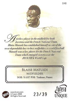 2020 Futera Unique World Football - Heritage Bronze #48 Blaise Matuidi Back