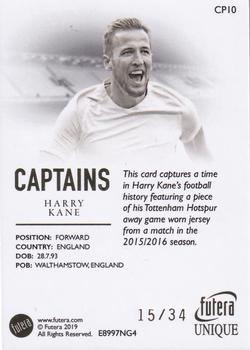 2020 Futera Unique World Football - Captains Relics #CP10 Harry Kane Back