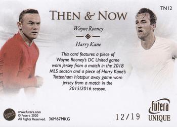 2020 Futera Unique World Football - Then & Now Dual Relics #TN12 Wayne Rooney / Harry Kane Back