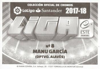 2017-18 Panini LaLiga Santander Este Stickers #49 Manu Garcia Back