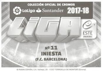 2017-18 Panini LaLiga Santander Este Stickers #143 Iniesta Back