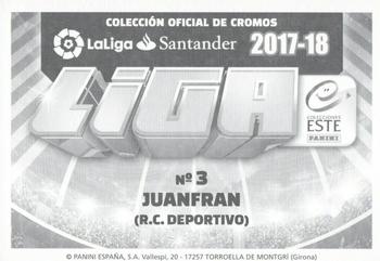 2017-18 Panini LaLiga Santander Este Stickers #223 Juanfran Moreno Back