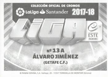 2017-18 Panini LaLiga Santander Este Stickers #324 Alvaro Jimenez Back