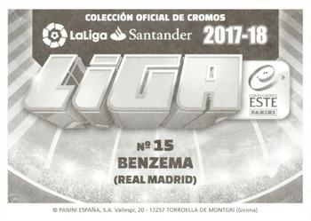 2017-18 Panini LaLiga Santander Este Stickers #478 Karim Benzema Back
