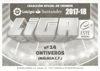 2017-18 Panini LaLiga Santander Este Stickers #506 Javier Ontiveros Back