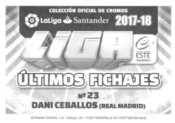 2017-18 Panini LaLiga Santander Este Stickers - Últimos Fichajes #23 Dani Ceballos Back