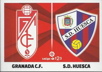 2017-18 Panini LaLiga Santander Este Stickers - LaLiga 1/2/3 #5 Escudos Granada / Huesca Front