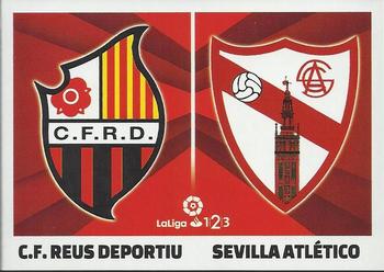 2017-18 Panini LaLiga Santander Este Stickers - LaLiga 1/2/3 #9 Escudos Reus / Sevilla Atlético Front