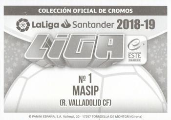 2018-19 Panini LaLiga Santander Este Stickers - Valladolid #1 Masip Back