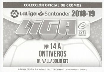 2018-19 Panini LaLiga Santander Este Stickers - Valladolid #14A Javier Ontiveros Back