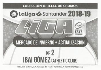 2018-19 Panini LaLiga Santander Este Stickers - Mercado de Invierno + Actualización #2 Ibai Gomez Back