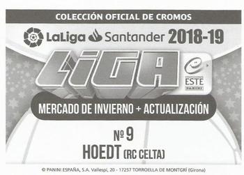 2018-19 Panini LaLiga Santander Este Stickers - Mercado de Invierno + Actualización #9 Wesley Hoedt Back