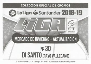 2018-19 Panini LaLiga Santander Este Stickers - Mercado de Invierno + Actualización #30 Franco Di Santo Back