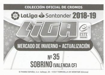 2018-19 Panini LaLiga Santander Este Stickers - Mercado de Invierno + Actualización #35 Ruben Sobrino Back