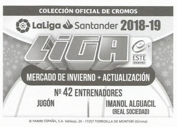 2018-19 Panini LaLiga Santander Este Stickers - Mercado de Invierno + Actualización #42 Imanol Alguacil / Jugon Mascot Back