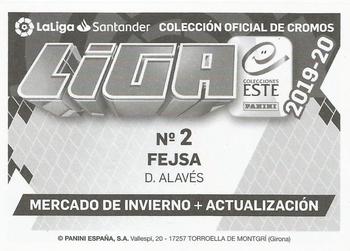 2019-20 Panini LaLiga Santander Este Stickers - Mercado de Invierno #2 Ljubomir Fejsa Back