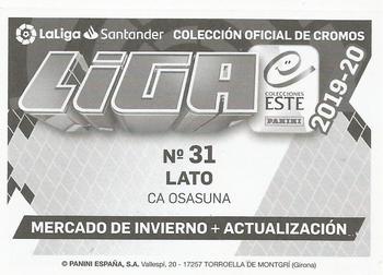 2019-20 Panini LaLiga Santander Este Stickers - Mercado de Invierno #31 Lato Back