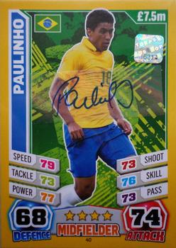 2014 Topps Match Attax England World Cup - Autographs #NNO Paulinho Front