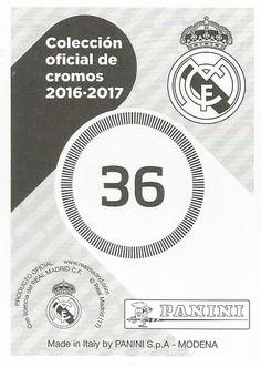 2016-17 Panini Real Madrid Stickers #36 Zinedine Zidane Back