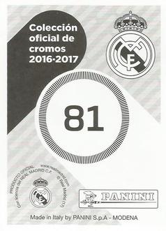 2016-17 Panini Real Madrid Stickers #81 Karim Benzema Back