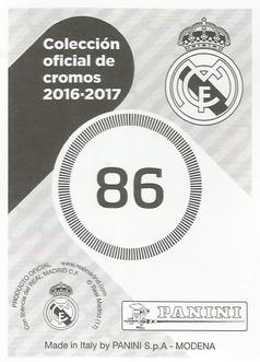2016-17 Panini Real Madrid Stickers #86 James Rodríguez Back