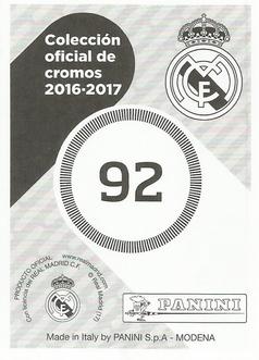 2016-17 Panini Real Madrid Stickers #92 Gareth Bale Back