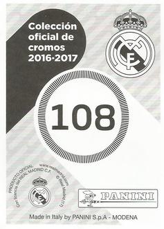 2016-17 Panini Real Madrid Stickers #108 Casemiro Back