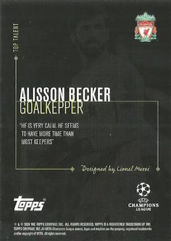 2020 Topps Designed by Lionel Messi #NNO Alisson Becker Back