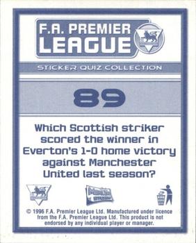 2005-06 Merlin FA Premier League Sticker Quiz Collection #89 Duncan Ferguson Back