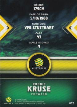 2016-17 Tap 'N' Play Football Australia #07 Robbie Kruse Back