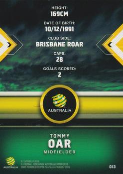 2016-17 Tap 'N' Play Football Australia #13 Tommy Oar Back