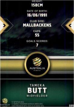 2016-17 Tap 'N' Play Football Australia #25 Tameka Butt Back