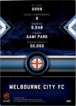 2016-17 Tap 'N' Play Football Australia #89 Melbourne City Logo Back