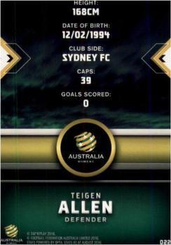 2016-17 Tap 'N' Play Football Australia - Silver Parallel #22 Teigen Allen Back