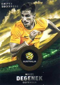 2016-17 Tap 'N' Play Football Australia - Gold Parallel #04 Milos Degenek Front