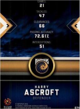 2016-17 Tap 'N' Play Football Australia - Gold Parallel #74 Harry Ascroft Back