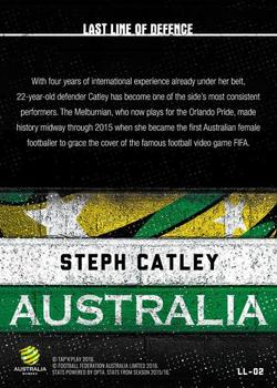 2016-17 Tap 'N' Play Football Australia - Last Line of Defence #LL-02 Steph Catley Back