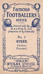 1912 R&J Hill Famous Footballers #1. William Steer Back