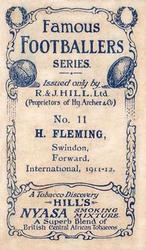 1912 R&J Hill Famous Footballers #11. Harold Fleming Back