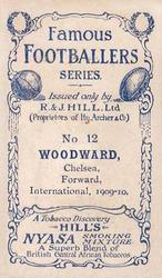 1912 R&J Hill Famous Footballers #12. Vivian Woodward Back