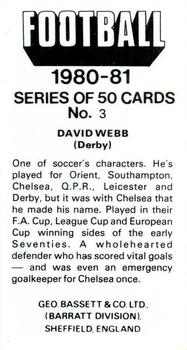 1980-81 Bassett & Co. Football #3. David Webb Back