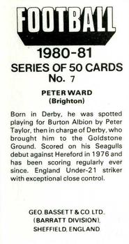 1980-81 Bassett & Co. Football #7. Peter Ward Back
