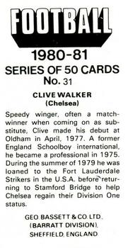 1980-81 Bassett & Co. Football #31. Clive Walker Back
