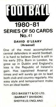 1980-81 Bassett & Co. Football #41. David O'Leary Back