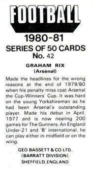1980-81 Bassett & Co. Football #42. Graham Rix Back