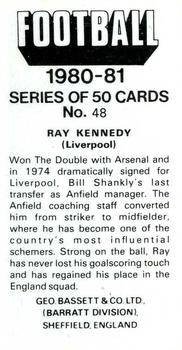 1980-81 Bassett & Co. Football #48. Ray Kennedy Back
