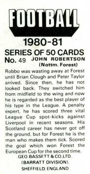 1980-81 Bassett & Co. Football #49. John Robertson Back