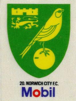 1983 Mobil Football Club Badges #20. Norwich City Badge Front