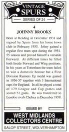 1993 West Midlands Collectors Centre Vintage Spurs #4. Johnny Brooks Back